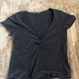 Black Brady Melville V-Neck Ruched Women Top